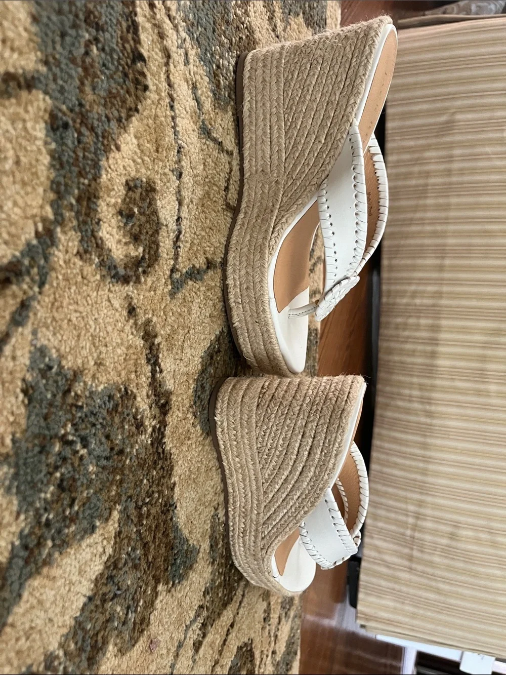 White Espadrille Wedge Sandals - Women